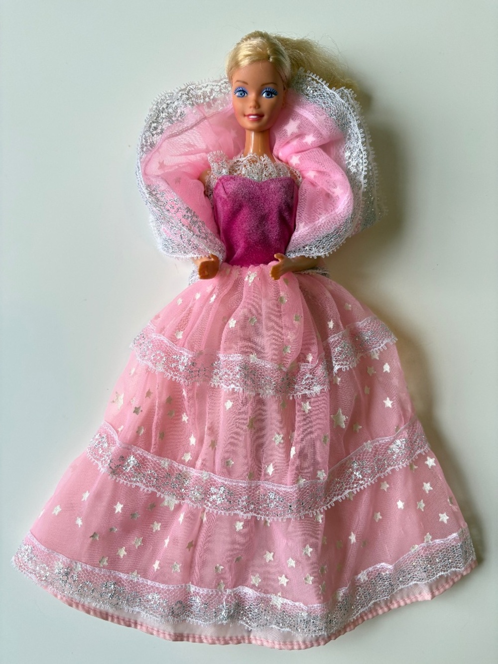 Vintage 1980s SuperStar Era Barbie in Dream Glow Barbie #2248 Dress